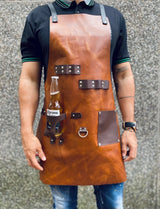 leather apron, leather chef apron, leather bbq apron, Leather Bartender Aprons 