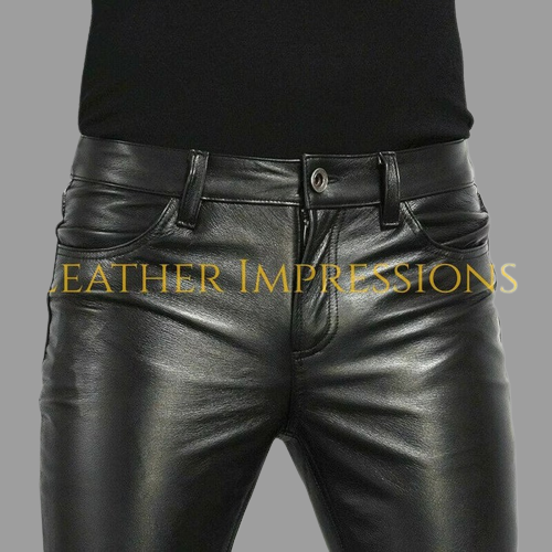Genuine Leather Slim Fit Pants