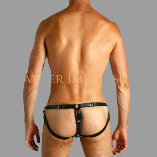 leather jockstrap, leather bondage jockstrap, bdsm jockstrap, leather Bondage underwear, Gay Leather Jockstrap, Gay Jockstrap, Gay Jockstrap Fetish