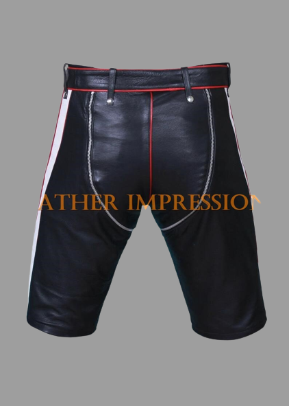 leather shorts, leather shorts bondage, leather shorts bdsm, leather gay shorts, gay leather shorts, leather zipper shorts 