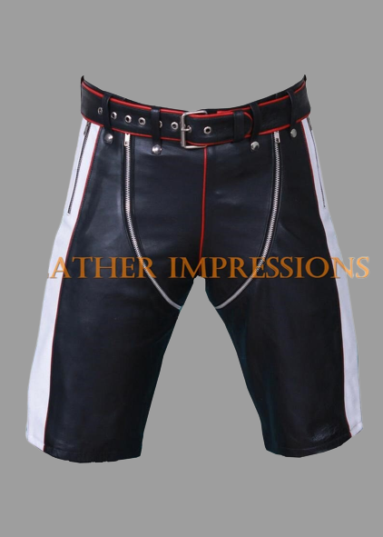 leather shorts, leather shorts bondage, leather shorts bdsm, leather gay shorts, gay leather shorts, leather zipper shorts 