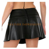 Genuine Black Leather Skirt for Women