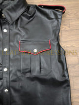 leather shirt, gay leather shirt, leather shirt bdsm, bondage leather shirt, leather gay shirt