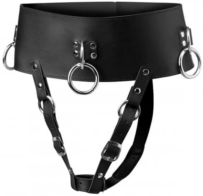 leather forceful orgasm belt, leather orgasm belt, leather belt, Forced Orgasm Belt