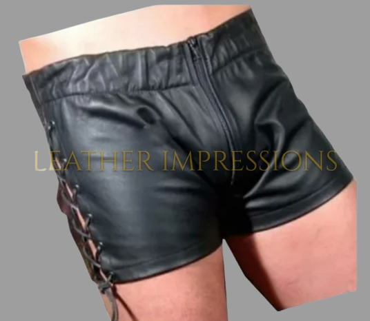 leather shorts, leather shorts bondage, leather shorts bdsm, leather gay shorts, gay leather shorts