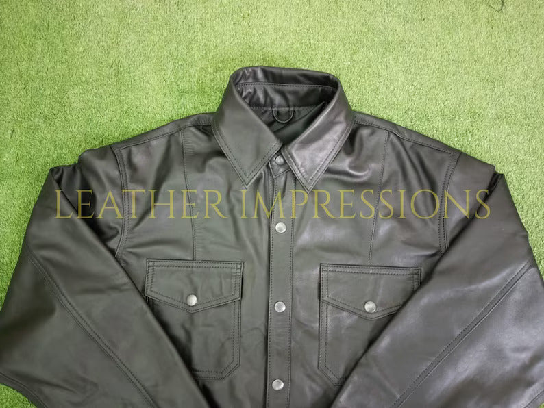 leather shirt, gay leather shirt, leather shirt  bdsm, bondage leather shirt