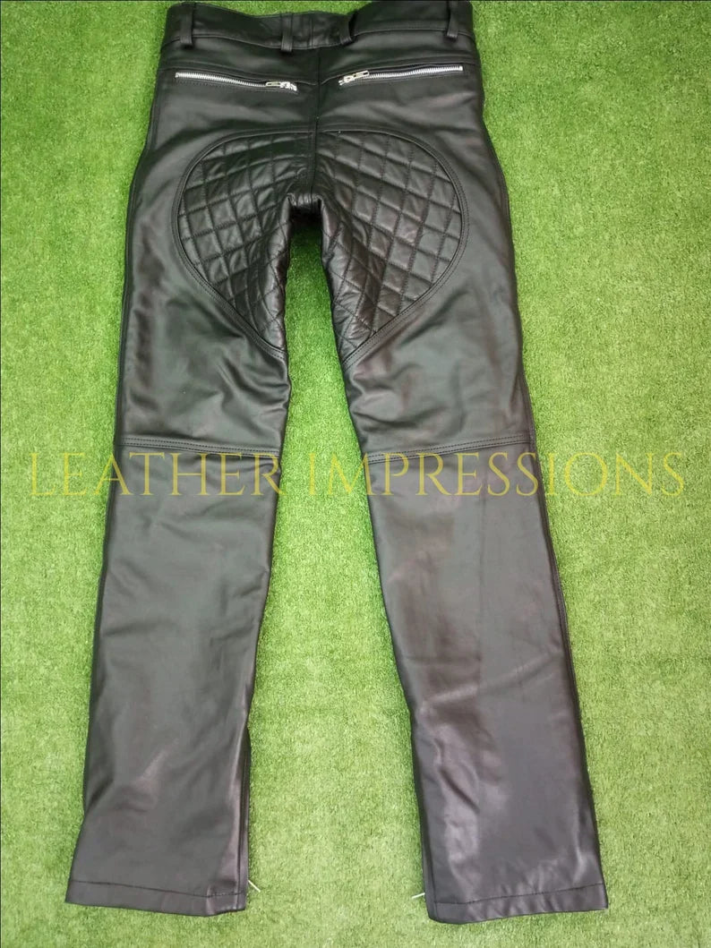 leather pants, leather BDSM Pants, Leather Bondage Pants, Gay Leather Pants, Leather pants mens, quilted leather pants