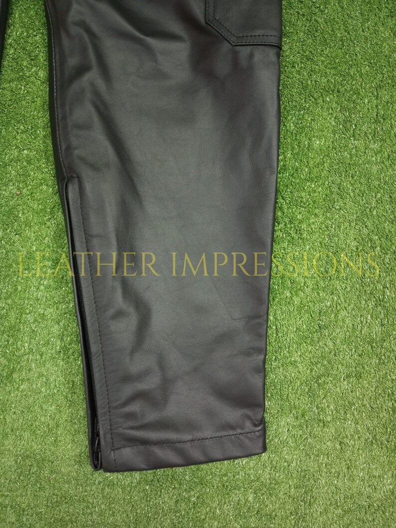 leather pants, leather BDSM Pants, Leather Bondage Pants, Gay Leather Pants, Leather pants mens, Leather Bluf Men's Trousers