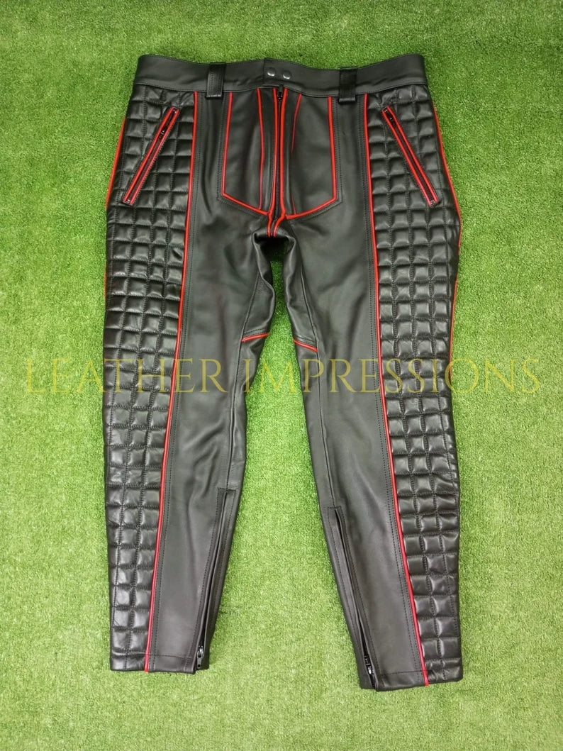 leather pants, leather BDSM pants, leather bondage pants, gay leather pants, leather pants mens