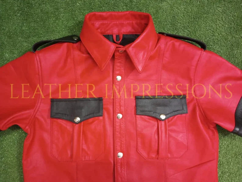  leather shirt, leather pant, leather gay uniform, leather BDSM Suit, leather Gay suit, Gay Uniform
