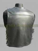 leather vest, gay leather vest, leather vest bdsm, bondage leather vest, leather vest with chains