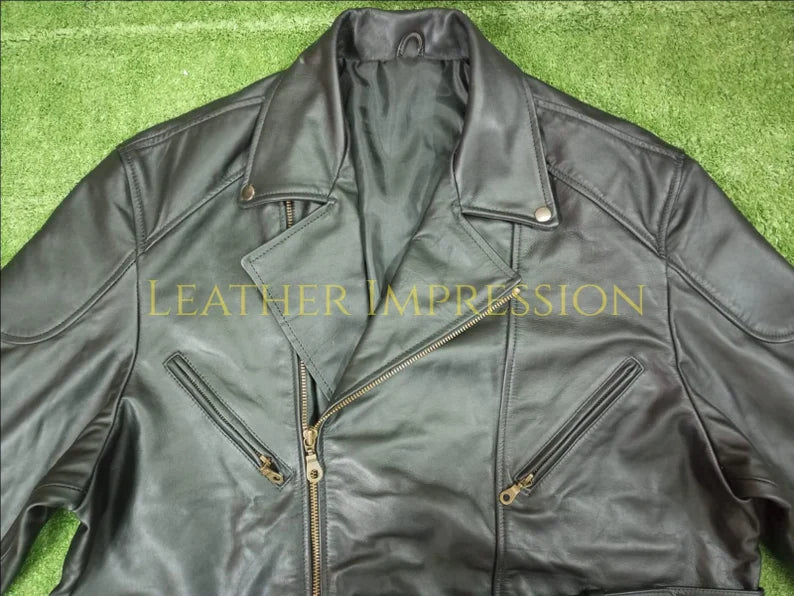 leather jacket, leather zipper jacket, genuine leather jacket, leather biker jacket