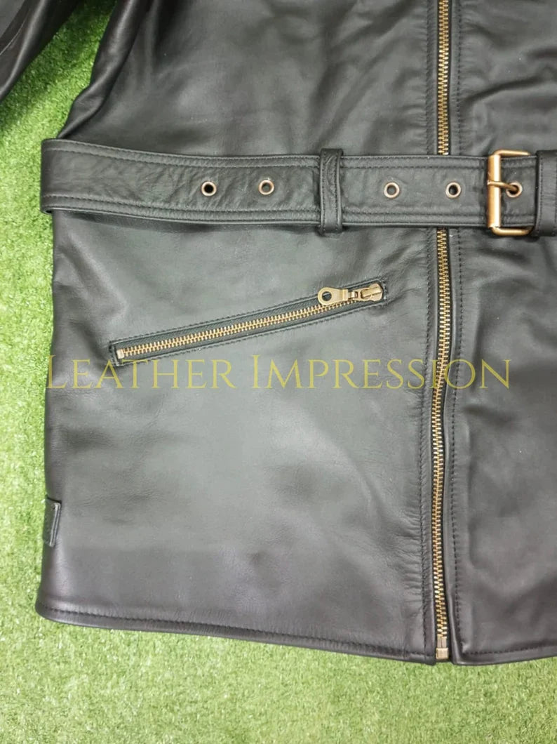 leather jacket, leather zipper jacket, genuine leather jacket, leather biker jacket