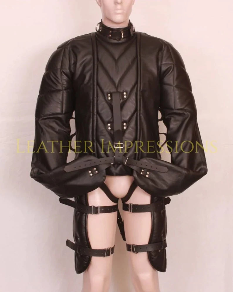 Leather Straitjacket Bondage, Leather Straight Jacket, straight jacket bdsm, leather straitjackets