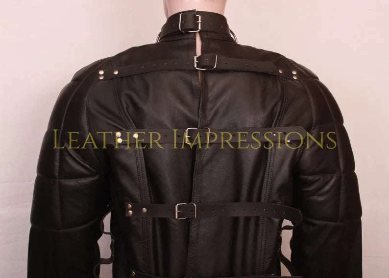leather straitjacket bondage, leather straight jacket, straight jacket bdsm, leather straitjackets, leather straitjacket