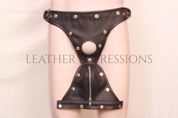 leather jockstrap, leather thong, leather underwear, BDSM Jockstrap, leather bondage jockstrap, zipped leather jockstrap, leather jockstrap with zipper, leather zipped jockstrap