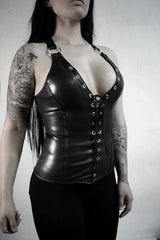 leather corset, black leather corset with quilted design, black leather corset,